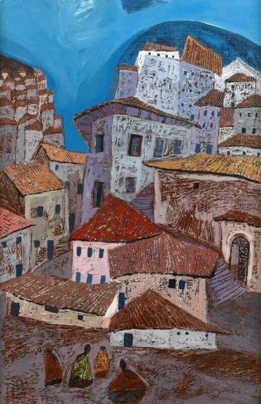 Quito in Blue by Gilberto Almeida, Painting