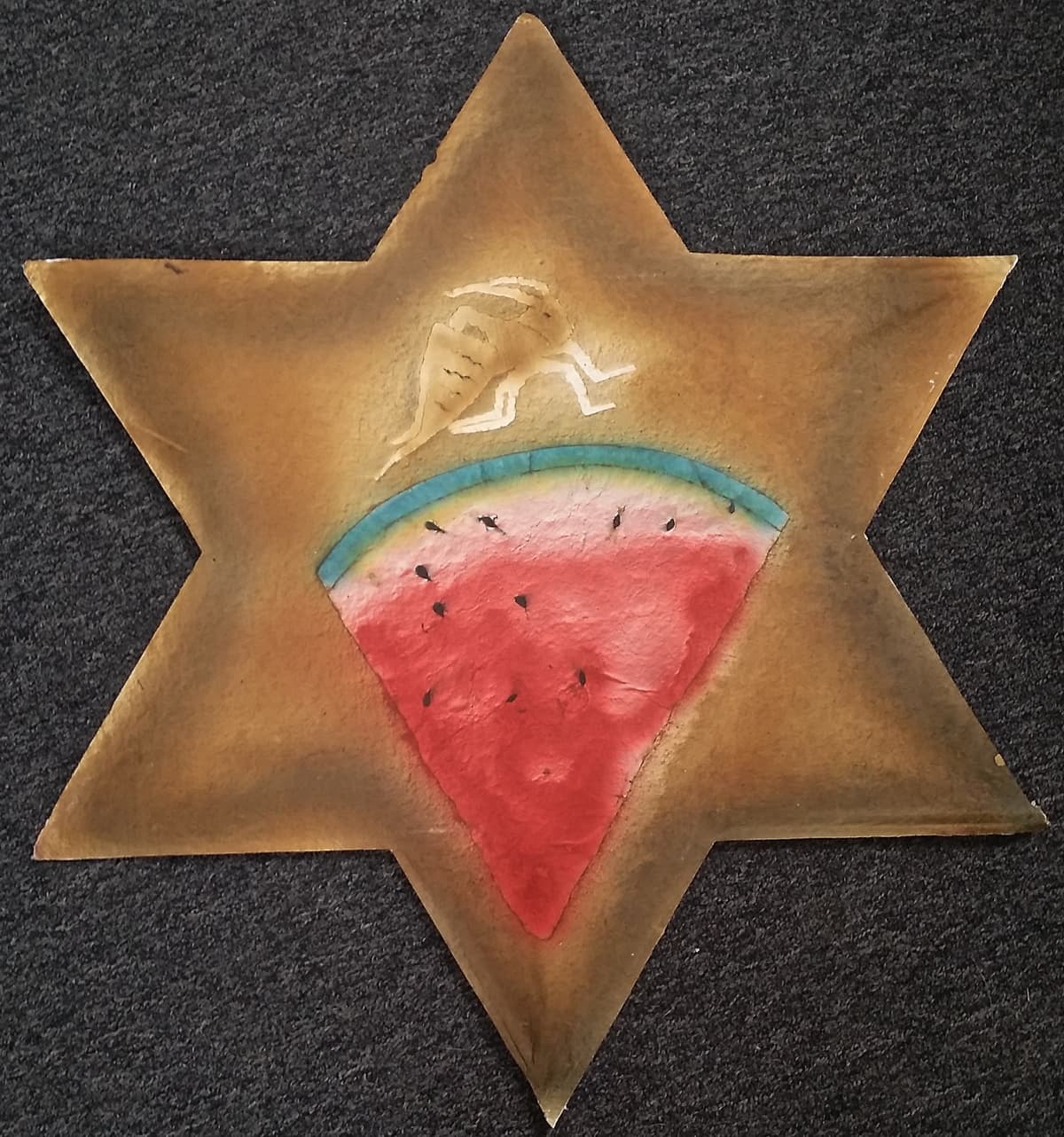 Watermelon with grasshopper star kite I by Francisco Toledo
