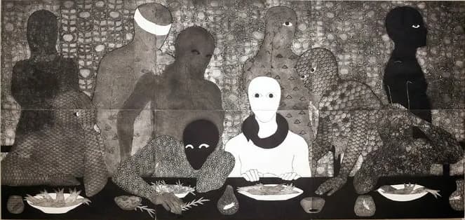 La Cena (The Supper) by Belkis Ayón, Collagraphy